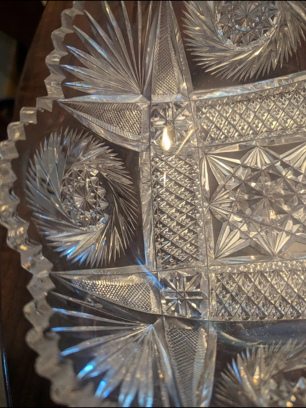 8” American Brilliant Period Crystal Cut Glass Bowl